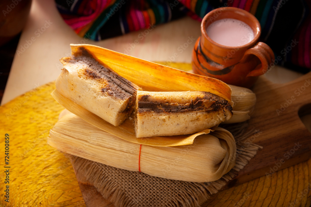 Tamales. hispanic dish typical of Mexico and some Latin American