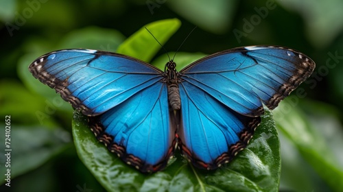 Blue Morpho Butterfly Resting