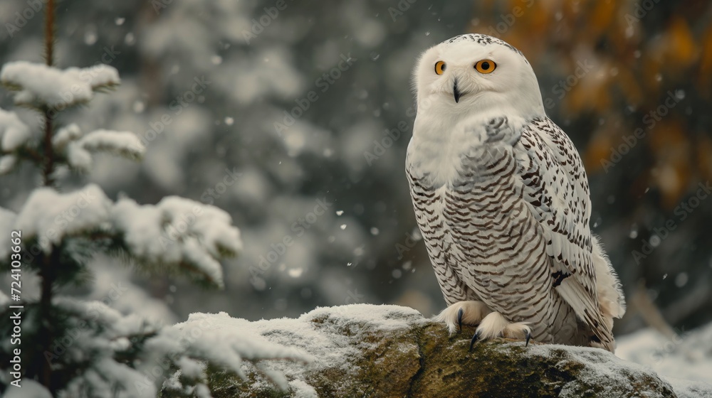 Snowy Owl on a Winter Perch Snowy Owl on a Winter Perch
