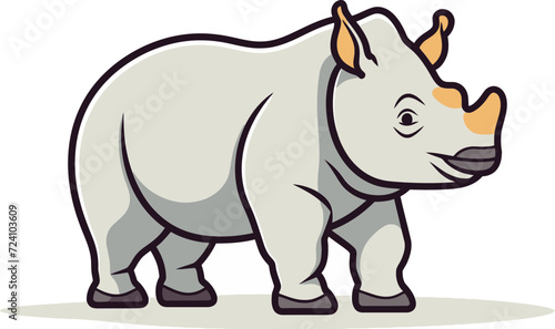 Rhino Vector Illustration for AR FiltersRhino Vector Art for Educational Websites