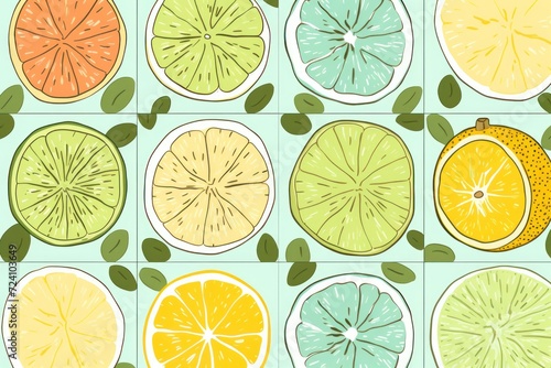 honeydew random hand drawn patterns, tileable, calming colors vector illustration pattern