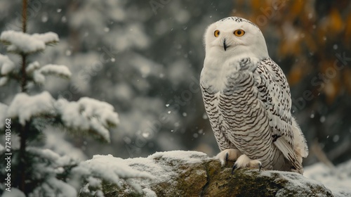 Snowy Owl on a Winter Perch © Saltanat