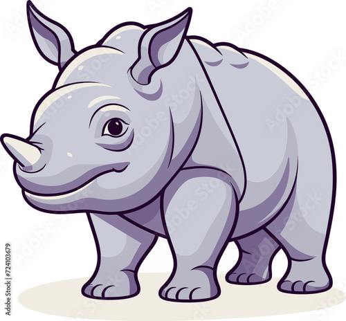 Rhino Vector Art for Digital MarketingRhino Vector Graphic for Wildlife Magazines