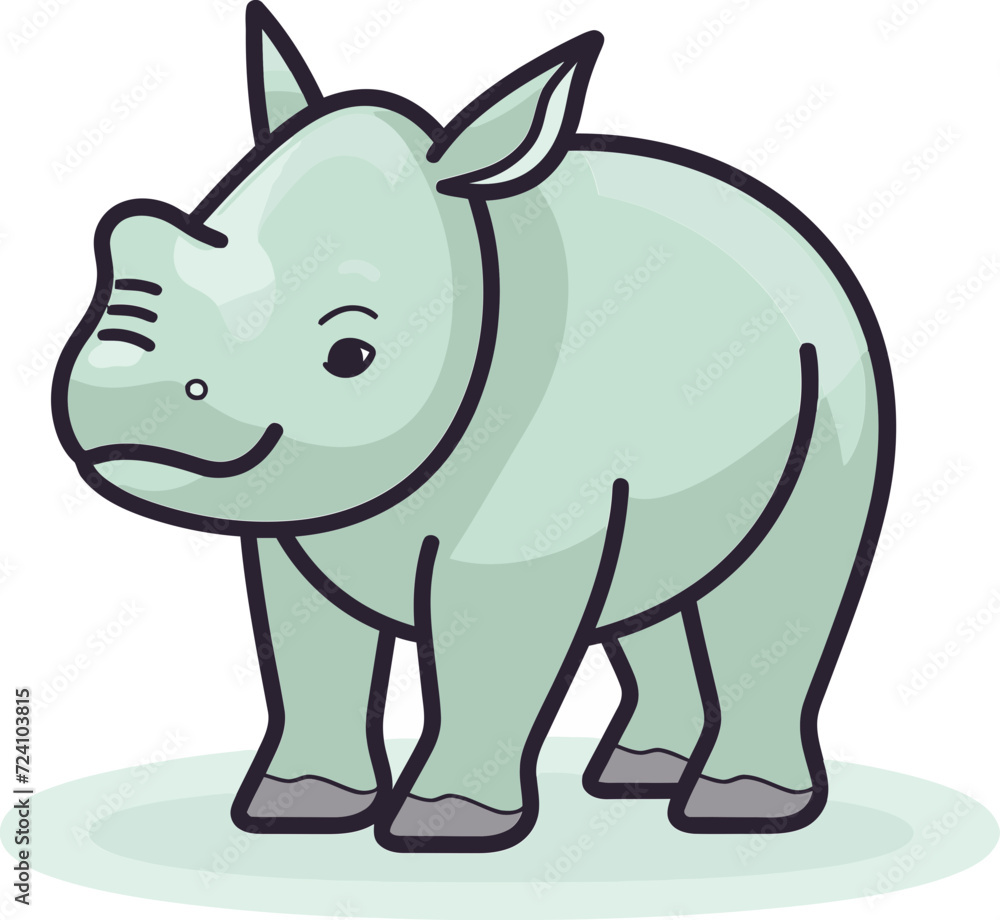 Rhino Vector Graphic for Biology TextbooksRhino Vector Illustration for Natural History Museums
