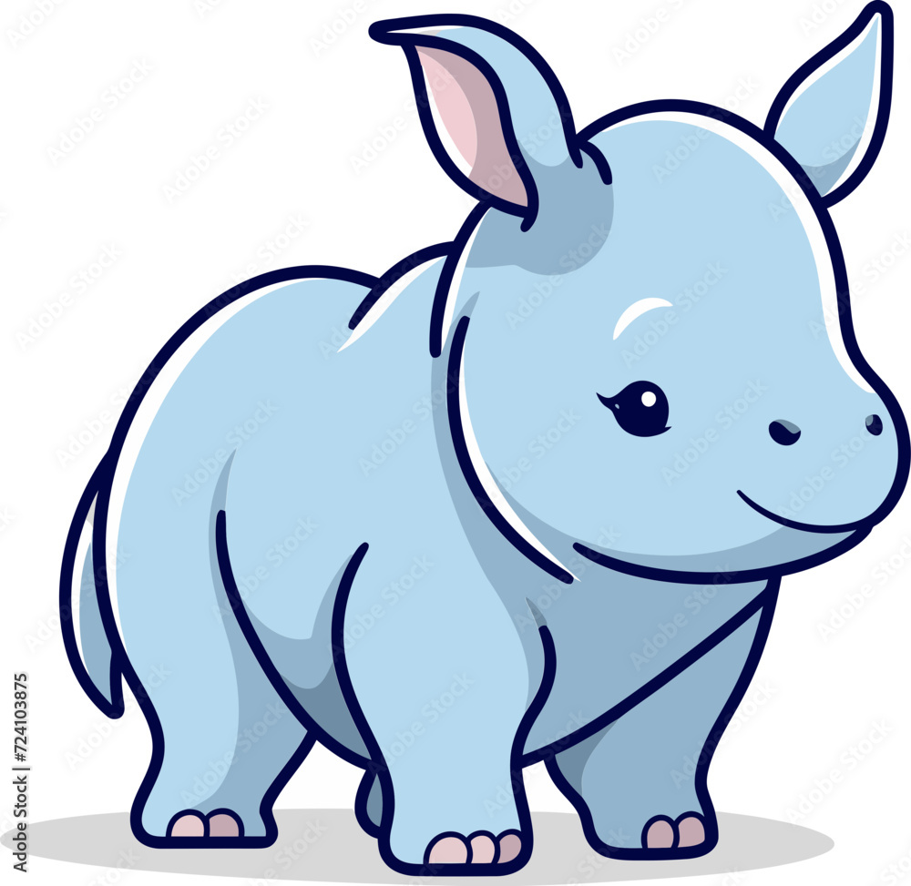 Rhino Vector Illustration for Forest PreservationRhino Vector Art for Animal Behavior Studies