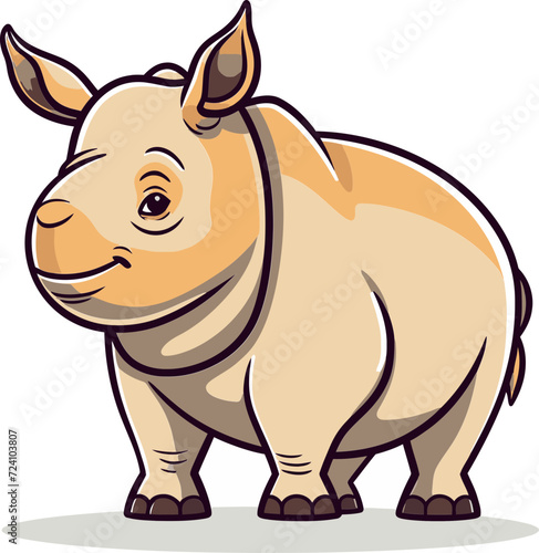 Rhino Vector Graphic for Animal Rights AdvocacyRhino Vector Illustration for Environmental Reports