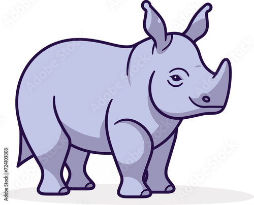 Rhino Vector Illustration for Environmental ReportsRhino Vector Art for Wildlife Research © The biseeise