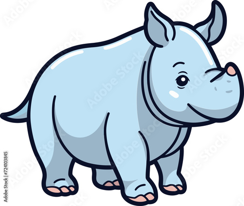 Rhino Vector Graphic for Wildlife SanctuariesRhino Vector Illustration for National Parks