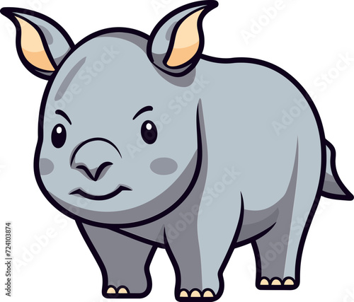 Rhino Vector Graphic for Environmental EducationRhino Vector Illustration for Habitat Restoration