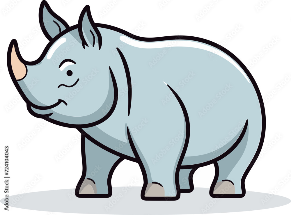 Rhino Vector Illustration for Biodiversity StudiesRhino Vector Art for Sustainable Development
