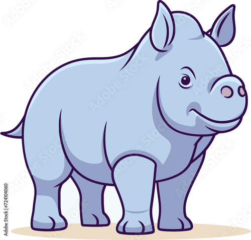 Rhino Vector Art for Nature ReservesRhino Vector Graphic for Environmental Policy Advocacy