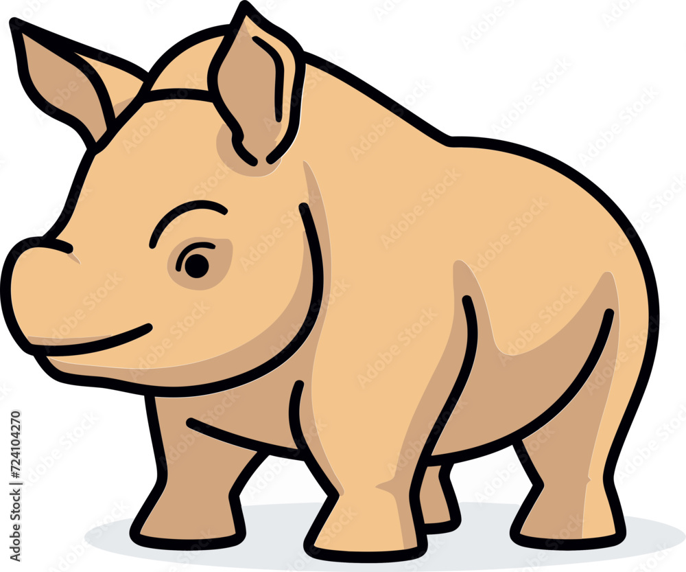 Rhino Vector Illustration SeriesRhino Vector Portrait Drawing