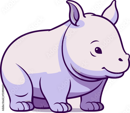 Rhino Vector Illustration for Wildlife ConservationRhino Vector Art for Animated Videos