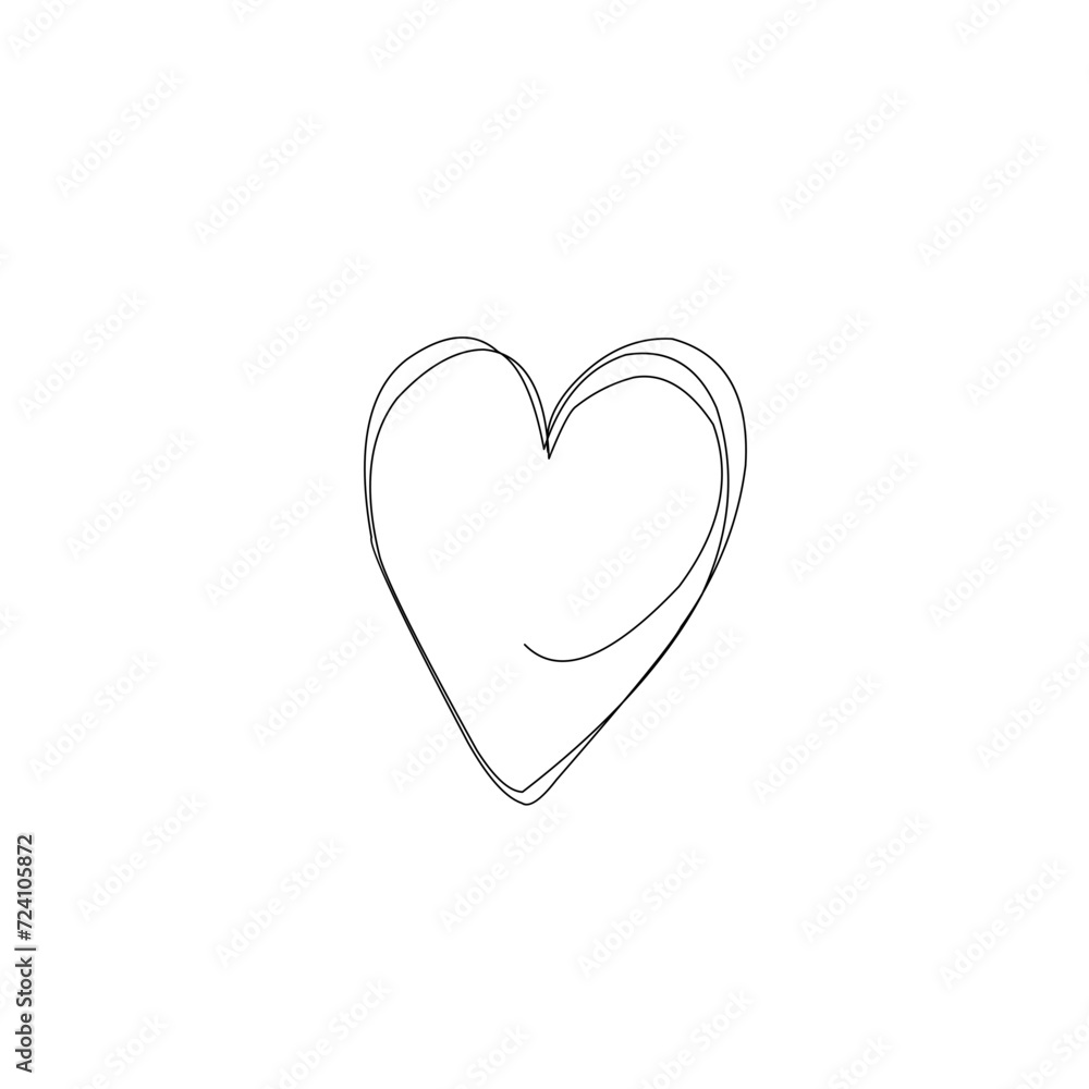 Heart One Line Drawing Heart One Line Drawing