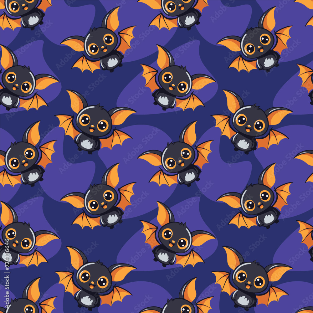 seamless pattern with cute little bat for kid's print, decoration, fabric