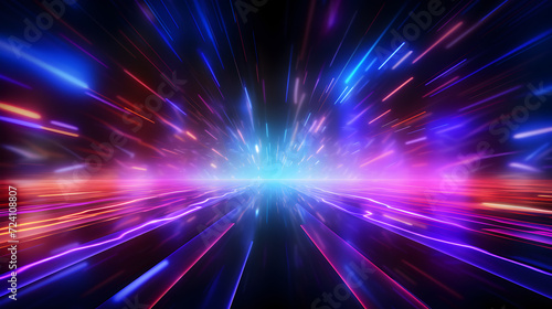 Abstract Line Technology Background,, Abstract background with bright laser rays and colorful neon lines glowing in ultraviolet spectru 