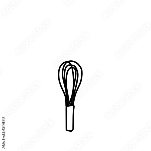 Hand Drawn Kitchen Wisk tools Doodle 