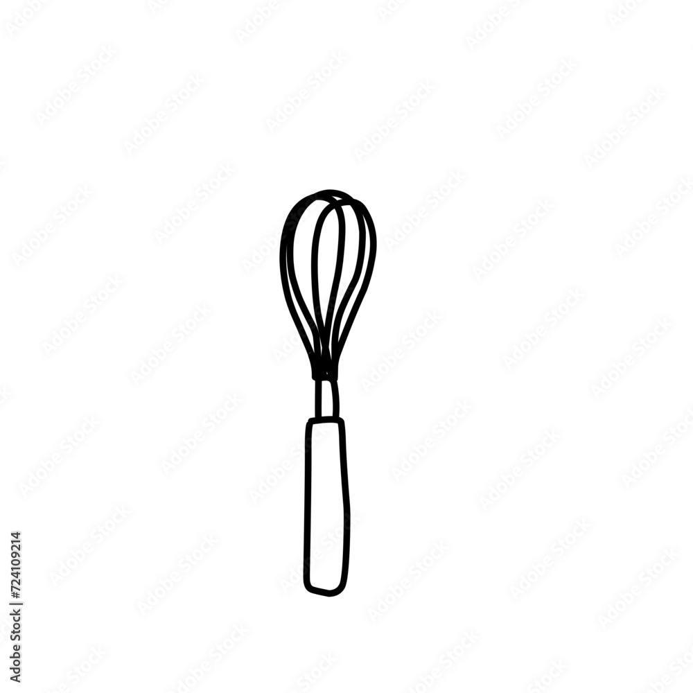 Hand Drawn Kitchen Wisk tools Doodle Hand Drawn Kitchen Wisk tools Doodle