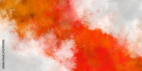White Orange transparent smoke backdrop design,liquid smoke rising sky with puffy design element lens flare.cumulus clouds cloudscape atmosphere.realistic illustration texture overlays smoky illustrat