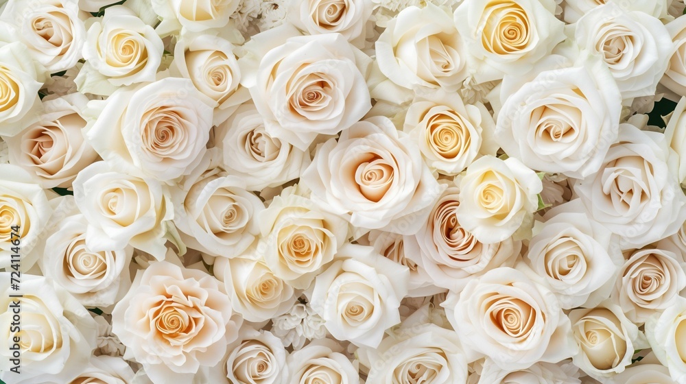 Elegant White Roses in Full Bloom. Generative ai Elegant White Roses in Full Bloom. Generative ai