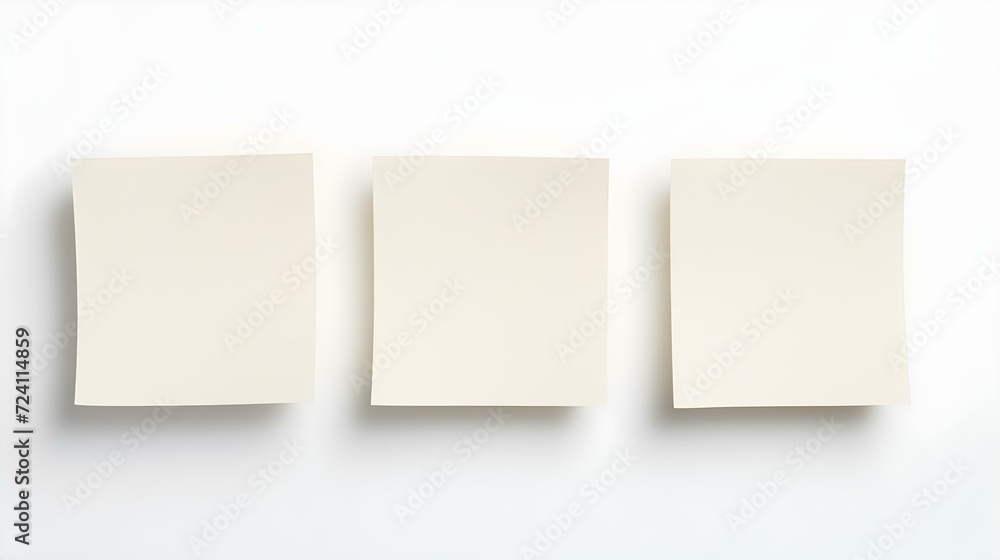 Set of ivory square Paper Notes on a white Background. Brainstorming Template with Copy Space Set of ivory square Paper Notes on a white Background. Brainstorming Template with Copy Space