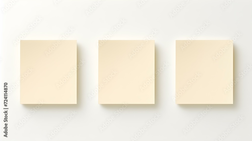 Set of ivory square Paper Notes on a white Background. Brainstorming Template with Copy Space Set of ivory square Paper Notes on a white Background. Brainstorming Template with Copy Space