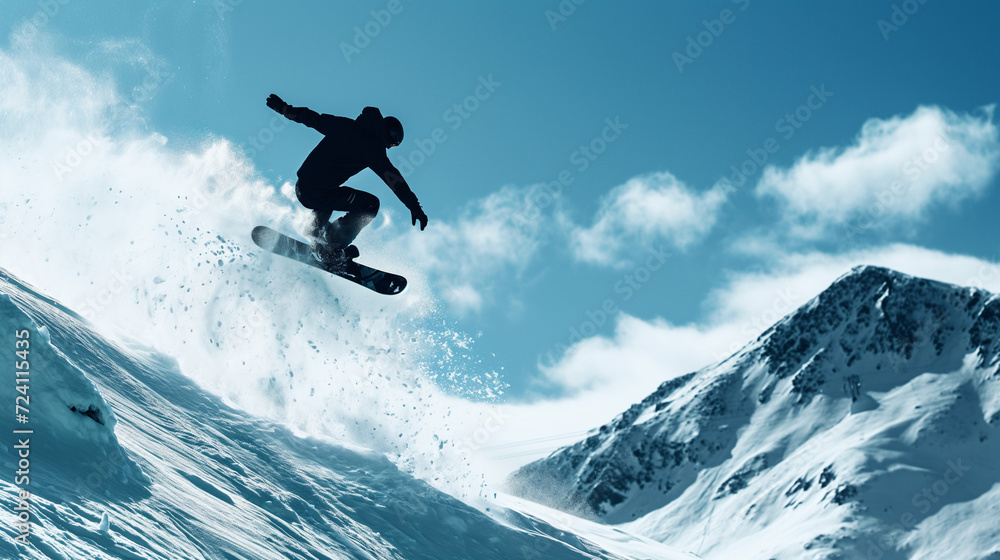 snowboarder jumping in the air