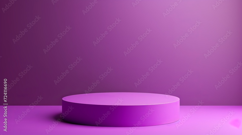 Minimalist Creative Design Pedestal with Central Base on Purple Canvas for Product Showcase Minimalist Creative Design Pedestal with Central Base on Purple Canvas for Product Showcase