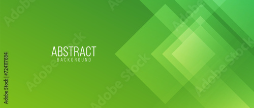 abstract green geometric banner background with square texture. vector illustration photo