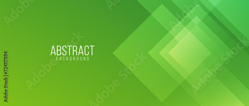 abstract green geometric banner background with square texture. vector illustration