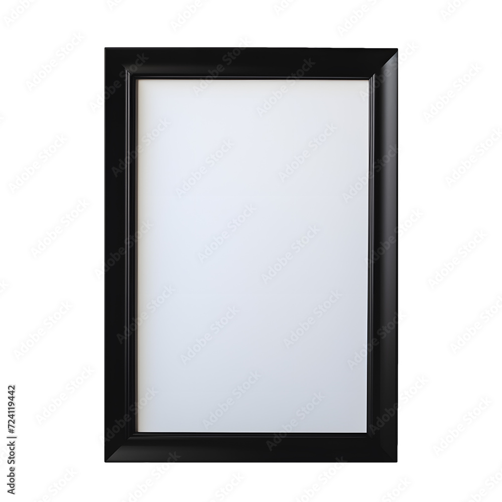 Photo of empty and clean frame for picture or image without background. Template for mockup