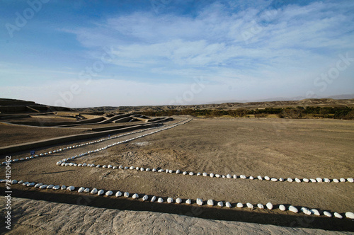 Nazca Pyramid at Cahuachi Archaeological Site in Peru's Nazca Desert photo