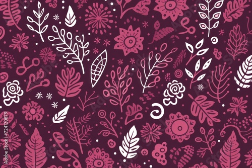 maroon random hand drawn patterns, tileable, calming colors vector illustration pattern 
