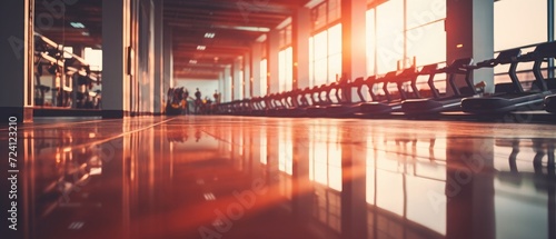 glass blurred gym, background,