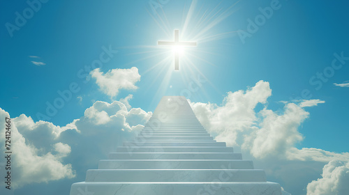 The ladder or the way to heaven, the concept of Easter. The stairway to heaven.