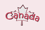 Canada. Vector flat and minimalistic illustration. With national symbols
