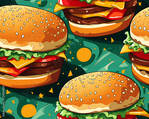 Seamless hamburger background