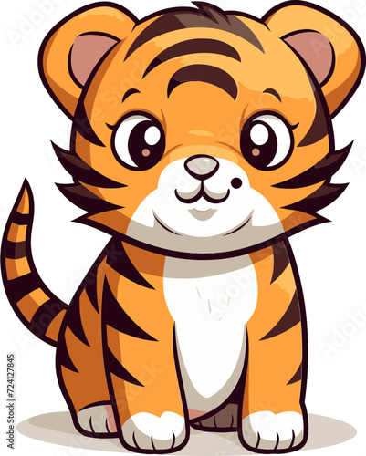 Fototapeta Naklejka Na Ścianę i Meble -  Ferocious Tiger Head Vector GraphicVibrant Tiger Colors in Vector Artistic Expression