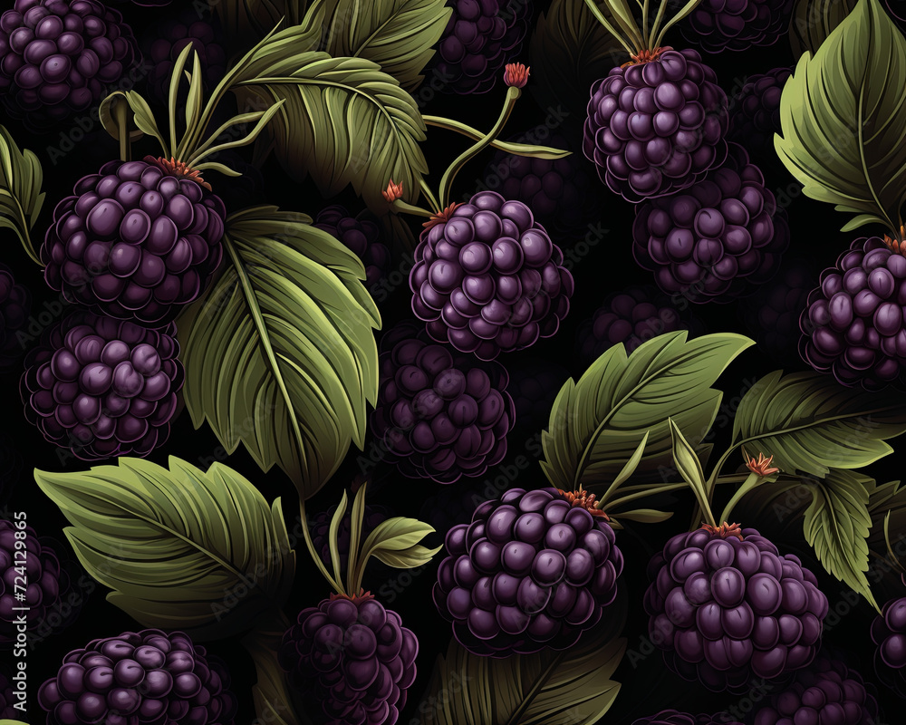 Blackberry Seamless Background Blackberry Seamless Background