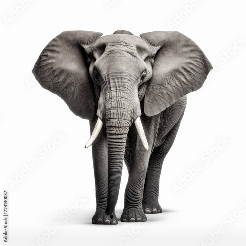 elephant on white background  beautiful  animal power