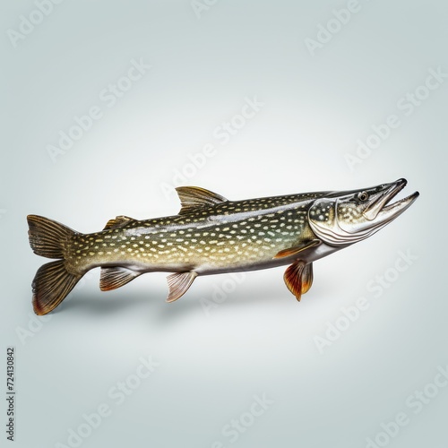 Pike fish isolated on white background