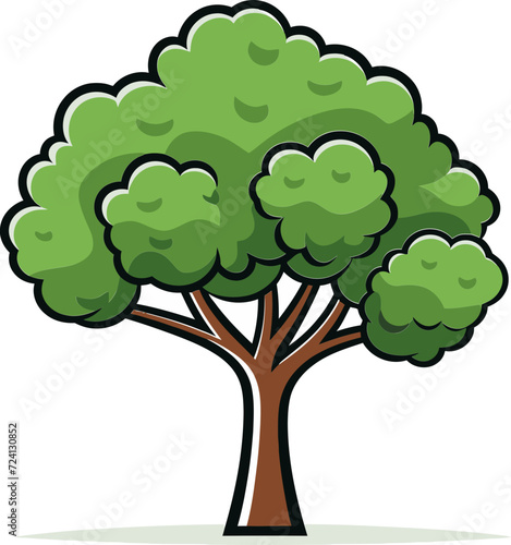 Botanical Tree Vector SetStylized Tree Vector Graphics