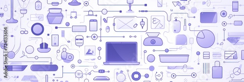 periwinkle abstract technology background using tech devices and icons 