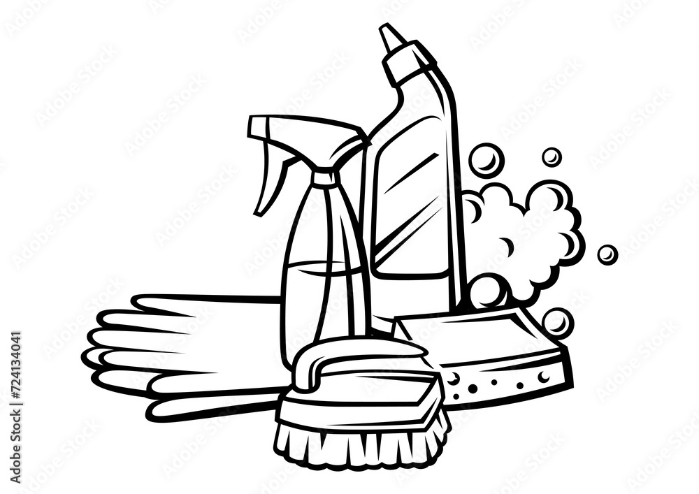 Housekeeping cleaning illustration. Background for service and advertising. Housekeeping cleaning illustration. Background for service and advertising.