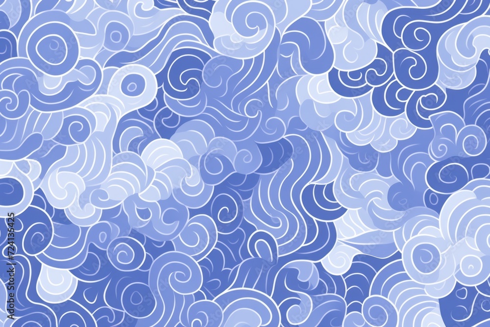 periwinkle random hand drawn patterns, tileable, calming colors vector illustration pattern