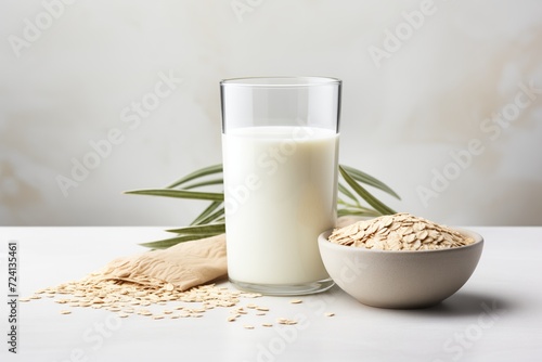 Oat milk, vegan non dairy healthy drink