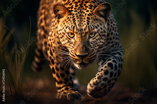 Jaguar.  World Wildlife Day. Group of wild animals on nature background. © Aleksandr