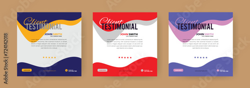 Feedback illustration of banner clients feedback social media testimonial banner design
