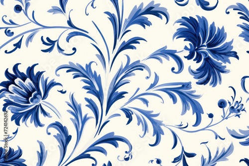 royalblue cool minimalistic pattern burnt royalblue over ivory background