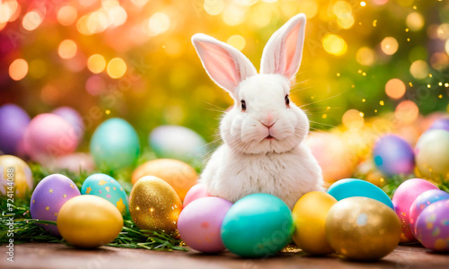 Wallpaper Mural Easter eggs and bunny beautiful background. Selective focus. Torontodigital.ca